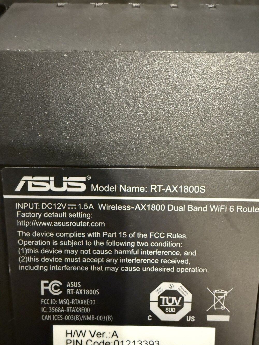 Asus RT-AX1800S Wireless Wi-Fi 6 Router Dual-Band - Picture 3 of 3
